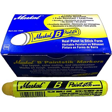 MARKAL Paintstik B, Yellow Solid Paint Marker 12box, 144cs MKL080221